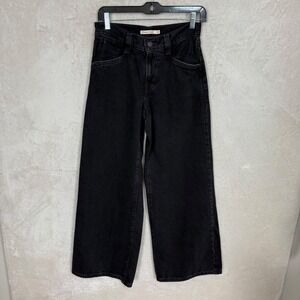 Levis 94 Baggy Wide Leg Jeans Black High Rise 100% Cotton Size 24 Y2K